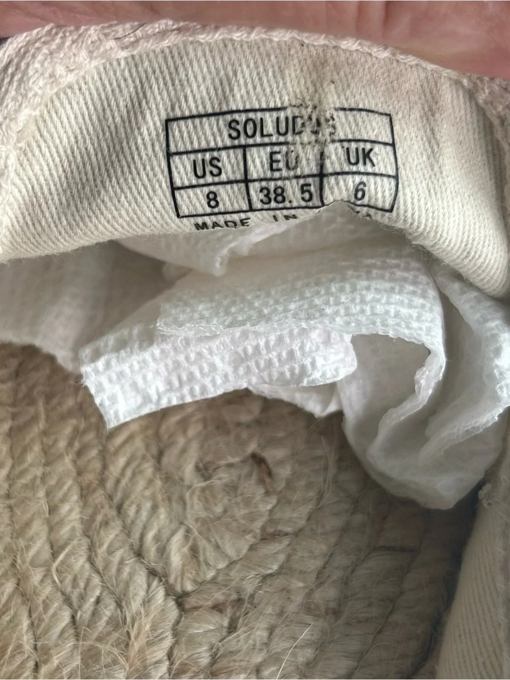 SOLUDOS wink eye espadrilles natural size 8 ⭐️